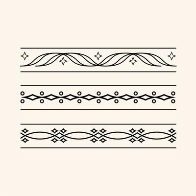 a set of decorative borders in black and white