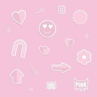 Pink shape set. vector