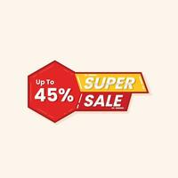 Super Sale. 2d sale banner with text Super Sale for emotion, motivation. vector