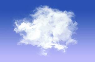 Single cloud isolated over blue gradient background photo