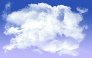 Single smoky cloud shape isolated over blue background photo