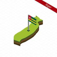 Togo Isometric map and flag. Vector Illustration.