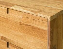 Drawers close view photo, wooden furniture background photo