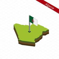 Algeria Isometric map and flag. Vector Illustration.