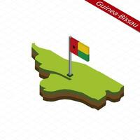 Guinea-Bissau Isometric map and flag. Vector Illustration.