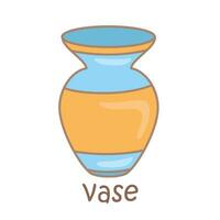 Alphabet V For Vase Vocabulary School Lesson Cartoon Illustration Vector Clipart Sticker