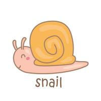 Alphabet S For Snail Vocabulary School Lesson Cartoon Illustration Vector Clipart Sticker