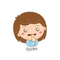 Alphabet Q For Quiet Vocabulary School Lesson Cartoon Illustration Vector Clipart Sticker