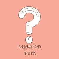 Alphabet Q For Question Mark Vocabulary School Lesson Cartoon Digital Stamp Outline vector