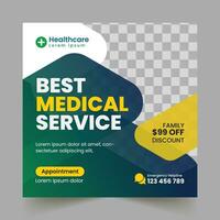 Medical health care social media post banner design template vector