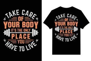 Gym Workout T-Shirt Design Premium Vector