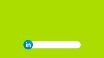 linkedin inferiore terzo animazione su verde schermo. sociale media inferiore terzi spazio a disposizione per nome utente testo. video profilo nome titolo titolo. animato linkedin bandiera con vuoto testo spazio.