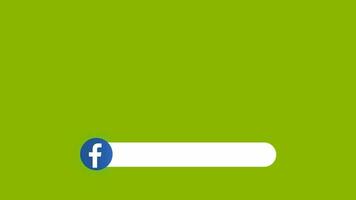 Facebook mais baixo terceiro animação em verde tela. social meios de comunicação mais baixo terços espaço acessível para nome do usuário texto. vídeo perfil nome título título. animado Facebook bandeira com em branco texto espaço. video