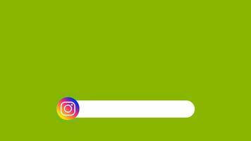 Instagram lägre tredje animering på grön skärm. social media lägre tredjedelar Plats tillgängliga för Användarnamn text. video profil namn rubrik titel. animerad Facebook baner med tom text Plats.