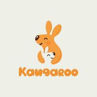 Vector illustration of cute kangaroo cartoon