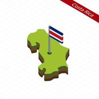 Costa Rica Isometric map and flag. Vector Illustration.