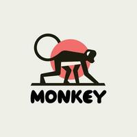 Vector illustration of cute fat monkey logo