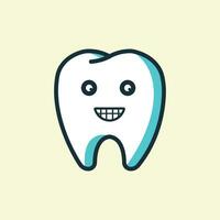 Cartoon tooth with a happy smile on it vector