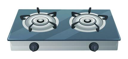 Gas stove vector illustration isolated on white background. Kitchen home appliances