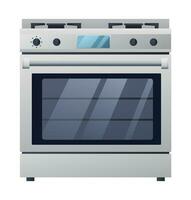 Gas stove vector illustration isolated on white. Kitchen home appliances