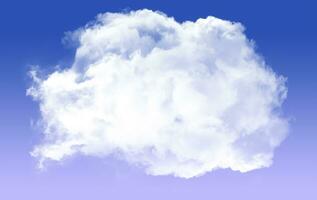 Single round cloud shape isolated over blue background photo