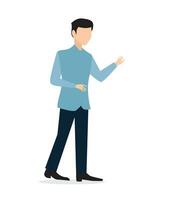 Young business character flat design with casual clothes vector illustration