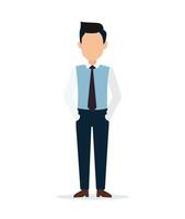 Young business character flat design with casual clothes vector illustration