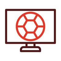 Football Match Thick Line Two Color Icons For Personal And Commercial Use. vector