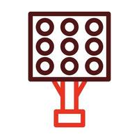 Stadium Lights Thick Line Two Color Icons For Personal And Commercial Use. vector