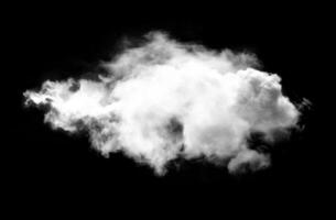 Single cloud isolated over black background photo