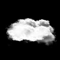 Cloud shape isolated over black background photo