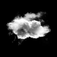 Cloud shape isolated over black background photo