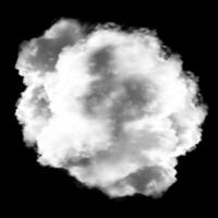 Single white cloud isolated over black background photo