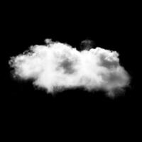 Single cloud isolated over black background photo