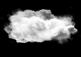 Realistic cloud shape isolated over black background photo