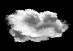 Single white cloud over black background photo