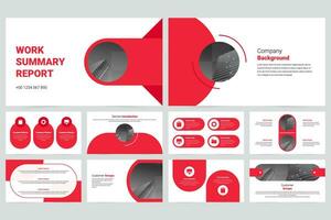 Red modern business company promotional presentation slide presentation template vector