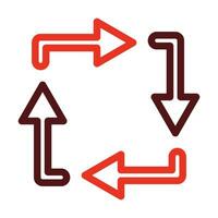 Recycling Thick Line Two Color Icons For Personal And Commercial Use. vector