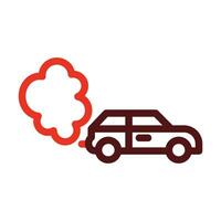 Car Pollution Thick Line Two Color Icons For Personal And Commercial Use. vector