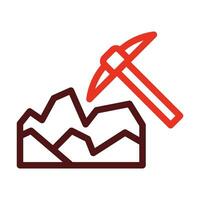 Mining Thick Line Two Color Icons For Personal And Commercial Use. vector