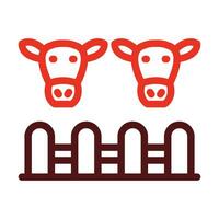 Livestock Farming Thick Line Two Color Icons For Personal And Commercial Use. vector