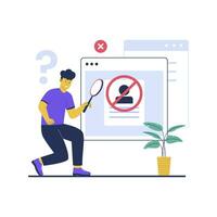 Flat design of no user found vector