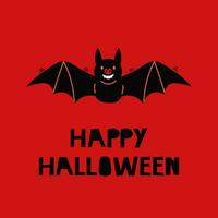 Happy Halloween greeting card with bat vector