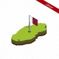 Qatar Isometric map and flag. Vector Illustration.