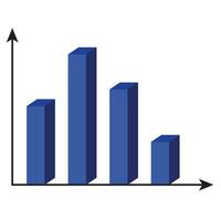 Template 3d chart. Info isometric element, vector illustration