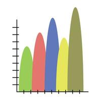 Template wave color chart. Finance plan info layer for report infograph, vector illustration