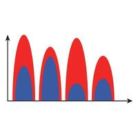 Wave chart color. Finance infomation template infochart, vector illustration