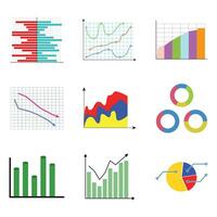 Collection of color diagram and charts. Set of chart for presentation infomation report, vector illustration