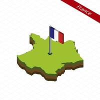 France Isometric map and flag. Vector Illustration.