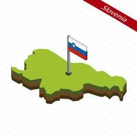 Eslovenia isométrica mapa y bandera. vector ilustración.